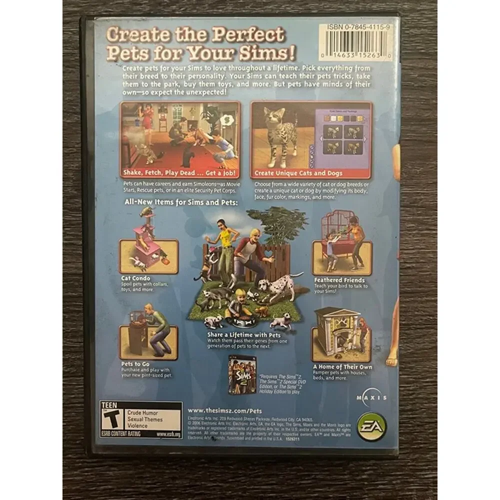 The Sims 2 Pets PC Game Expansion Pack Complete CD-ROM Set USED
